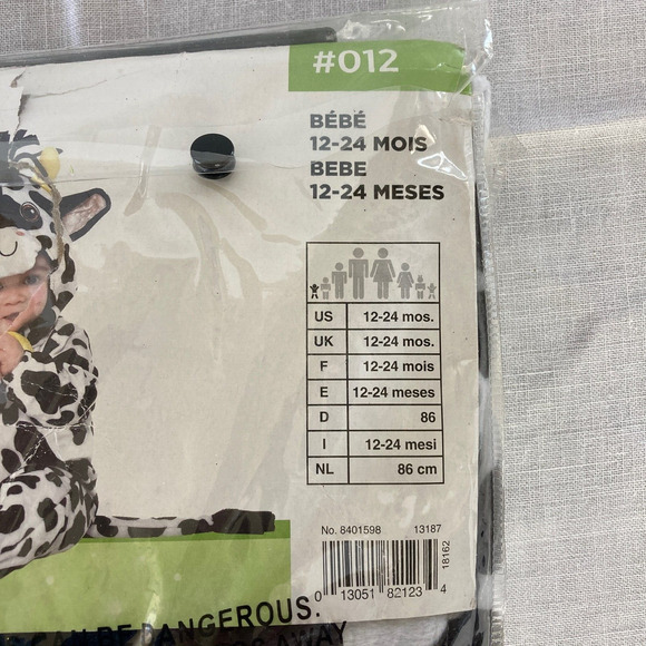 Baby Cow Costume Halloween MINI MOO Infant Size 12-24 Mo MISSING TAIL BOOTIES - Picture 3 of 9